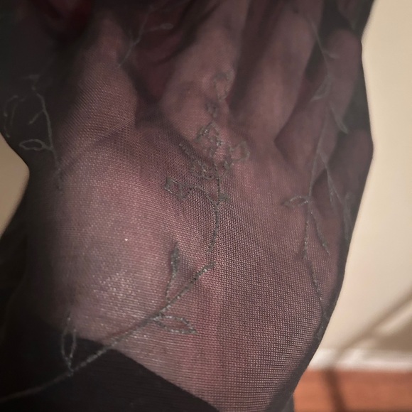 No Boundaries Floral Sheer Black Mini Dress Hot Pink Underlay Sz 8 Y2K Party - Picture 3 of 7